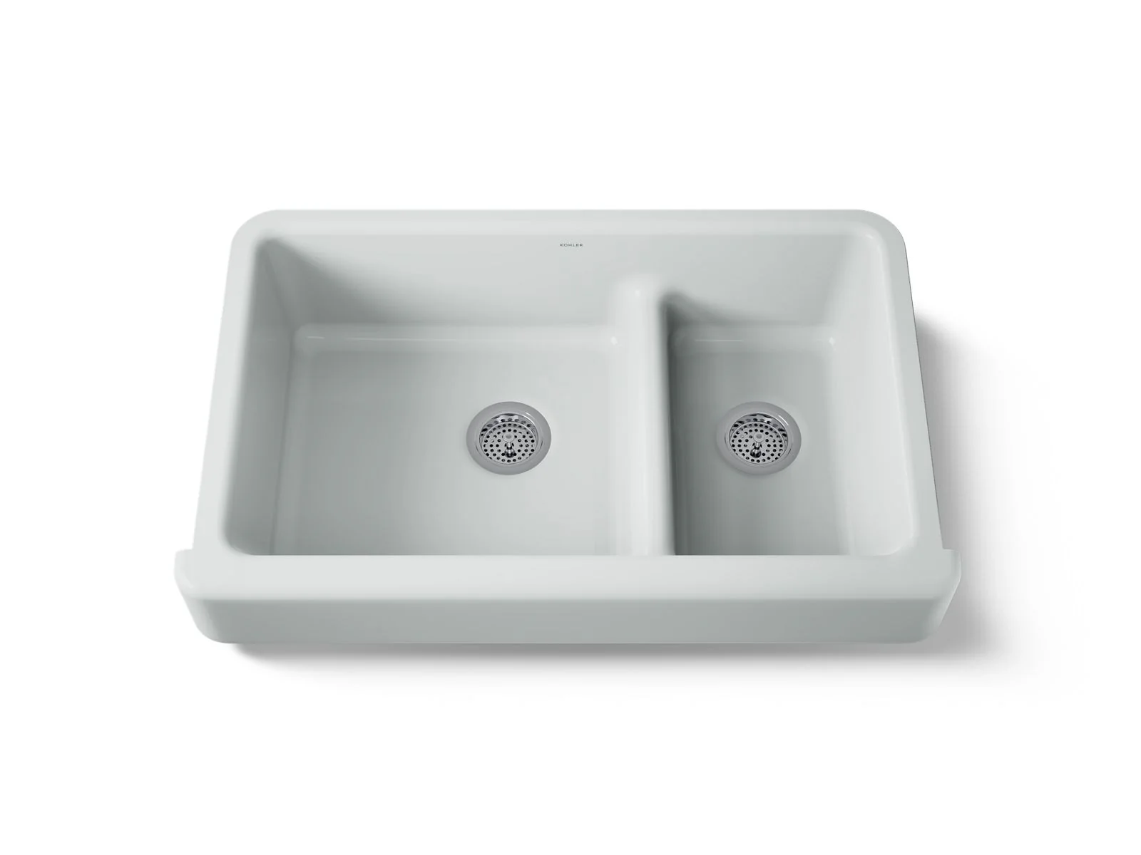 KOHLER K-6426 Whitehaven Smart Divide 35-1/2" undermount double-bowl farmhouse kitchen sink with short apron - Image 39