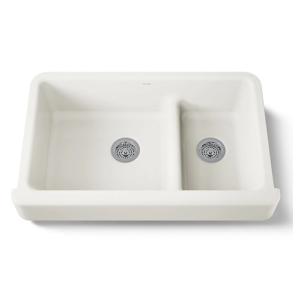 KOHLER K-6426 Whitehaven Smart Divide 35-1/2" undermount double-bowl farmhouse kitchen sink with short apron - Image 48
