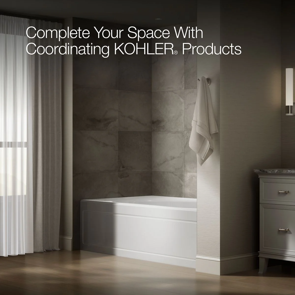 KOHLER K-1115-RA Windward 72" x 42" alcove bath, right drain - Image 5
