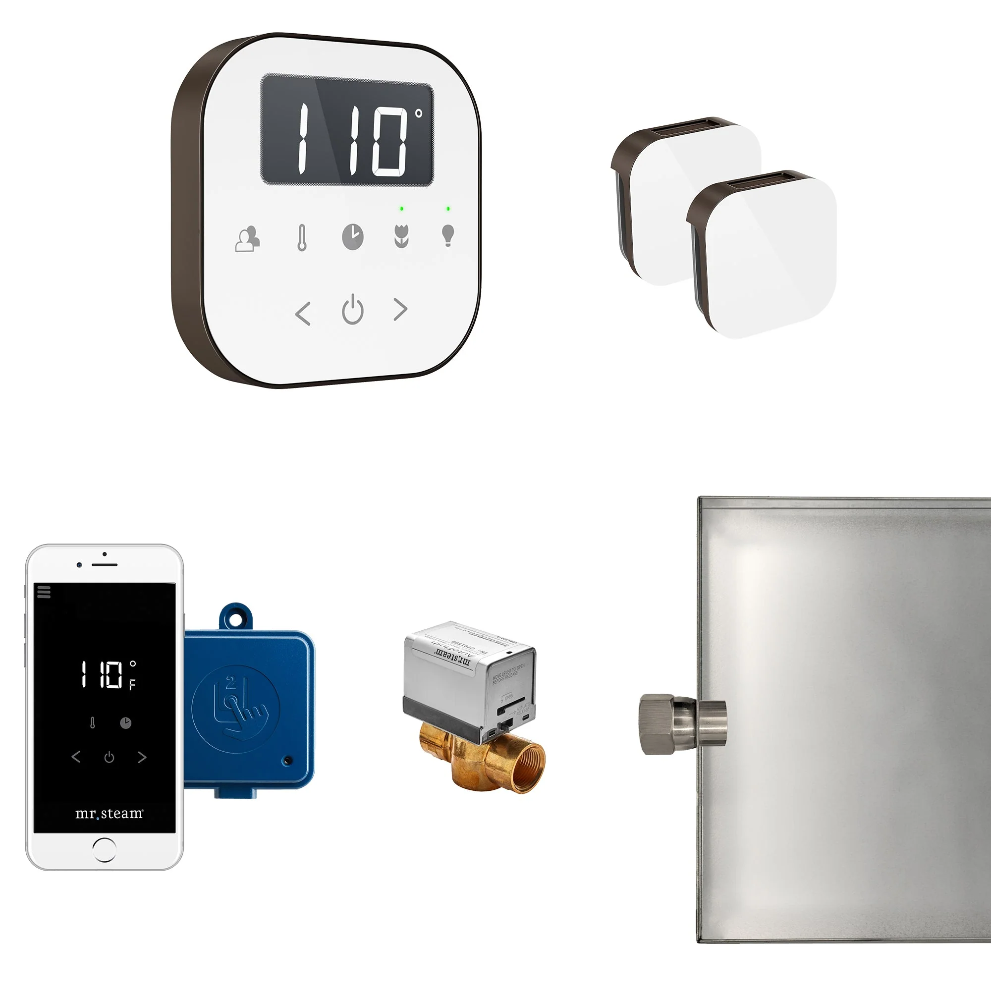 mr. steam ABUTLERXB-SB AirButler® Max Steam Generator Control Kit / Package in Black Satin Brass - Image 4