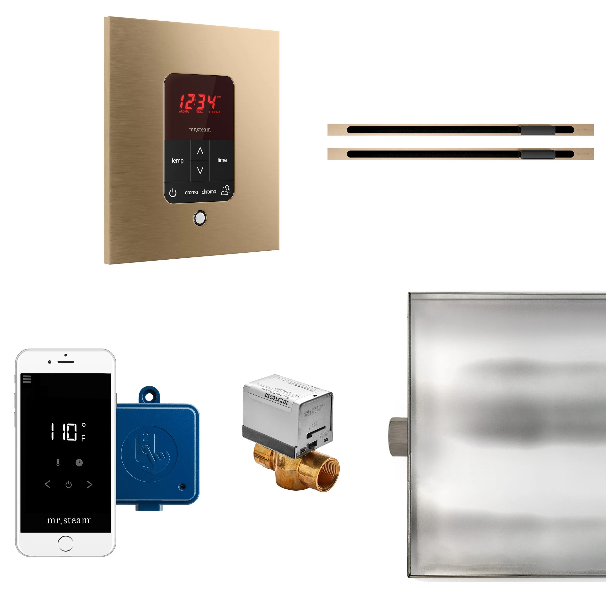 Mr. Steam BTLRLXSBB MS Butler® Max Linear Square in Brushed Bronze