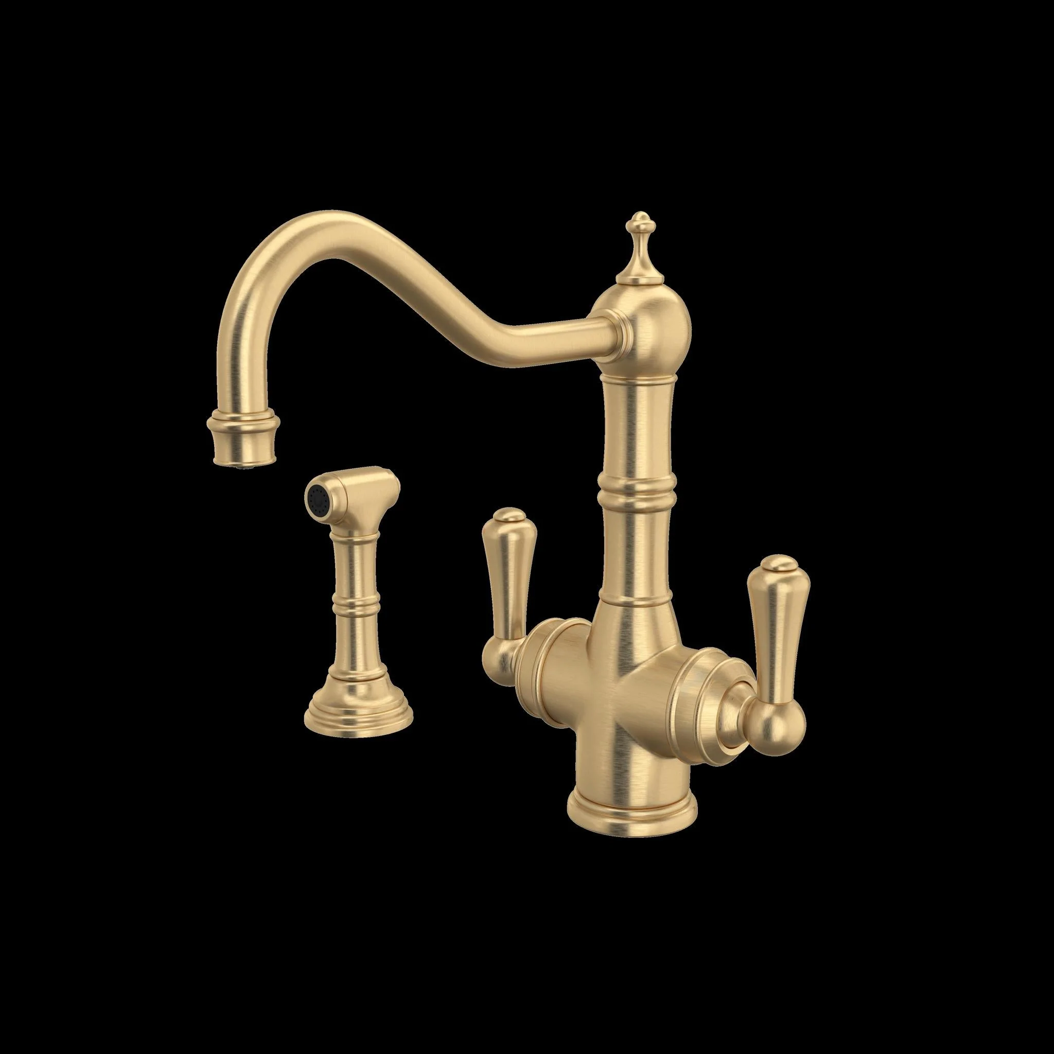 Perrin & Rowe U.1570 Edwardian Two Handle Filter Kitchen Faucet with Side Spray - Image 5