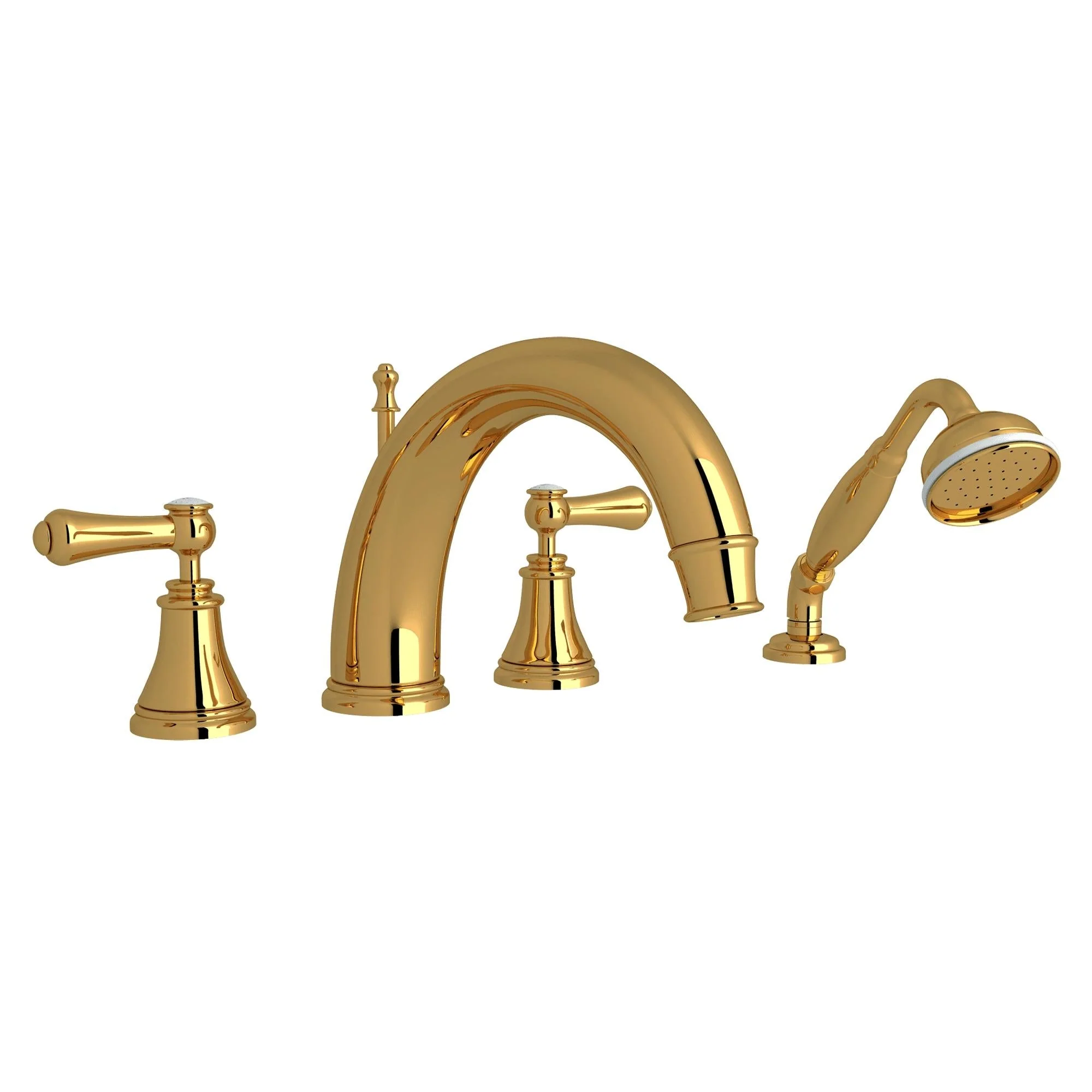 Perrin & Rowe U.3648 Georgian Era 4-Hole Deck Mount Tub Filler with C-Spout - Image 12