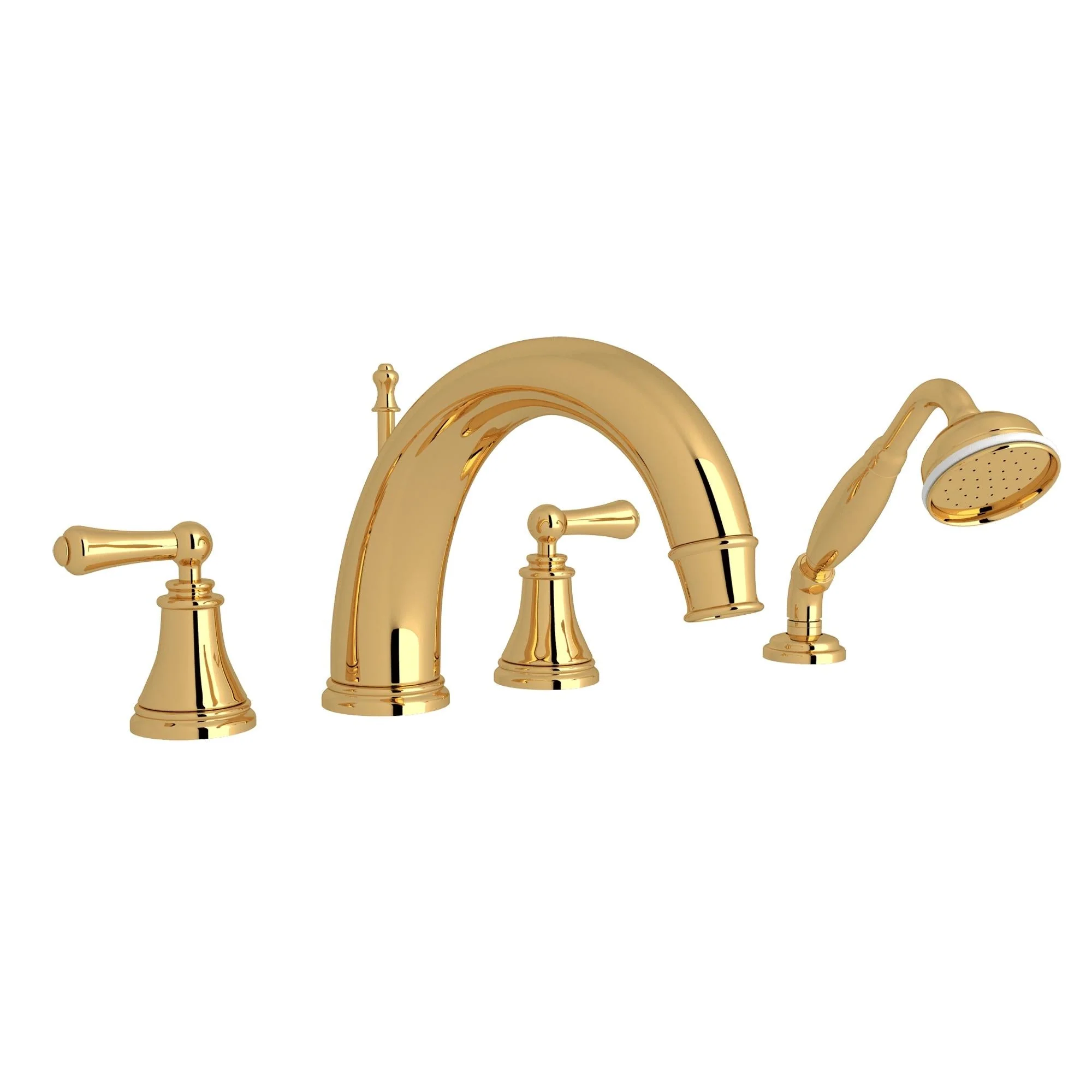 Perrin & Rowe U.3648 Georgian Era 4-Hole Deck Mount Tub Filler with C-Spout - Image 3