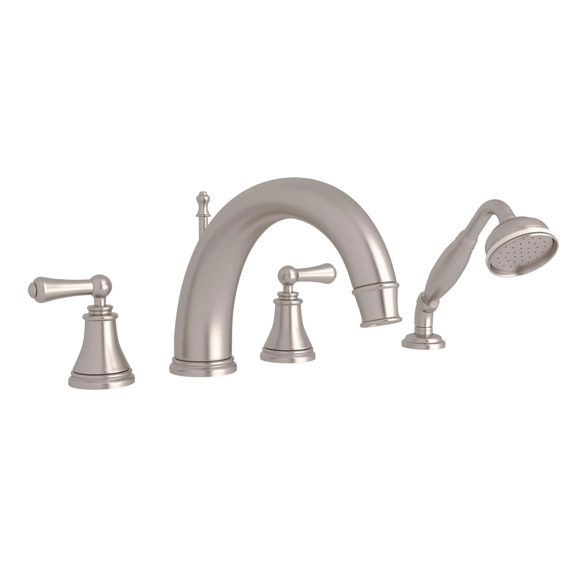 Perrin & Rowe U.3648 Georgian Era 4-Hole Deck Mount Tub Filler with C-Spout - Image 5