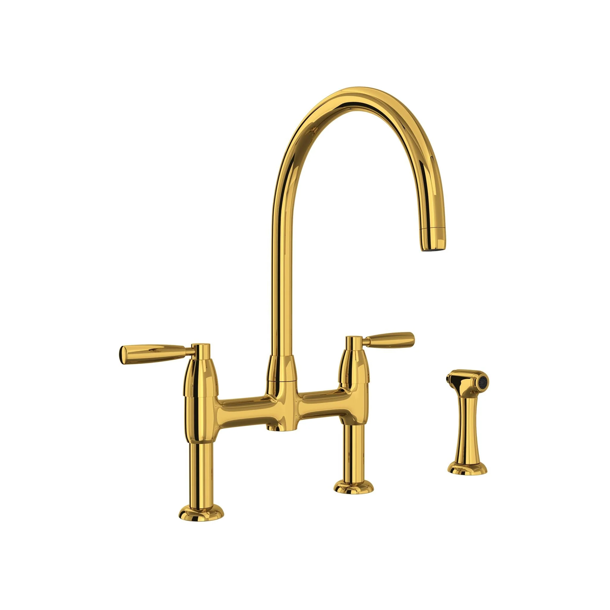 Perrin & Rowe U.4273 Holborn Bridge Kitchen Faucet with C-Spout and Side Spray - Image 6