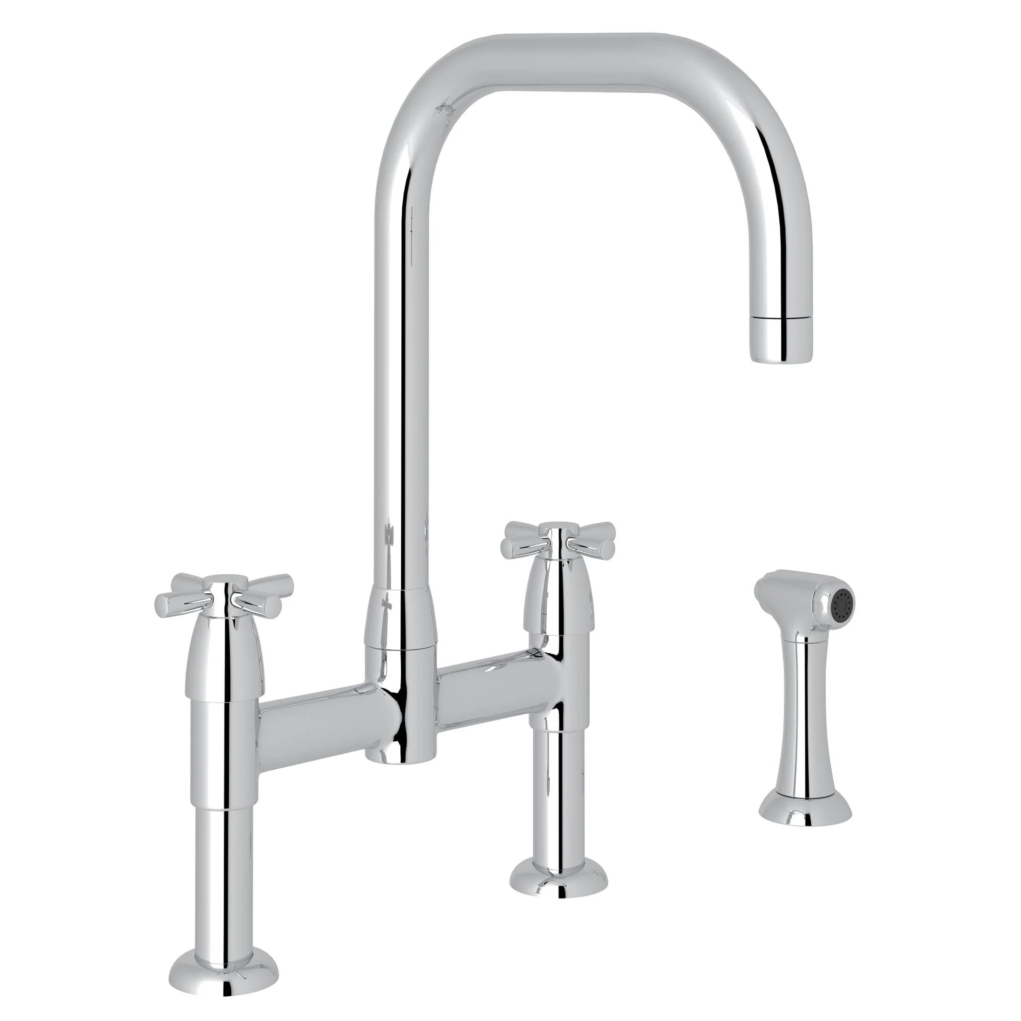Perrin & Rowe U.4278 Holborn Bridge Kitchen Faucet with U-Spout and Side Spray