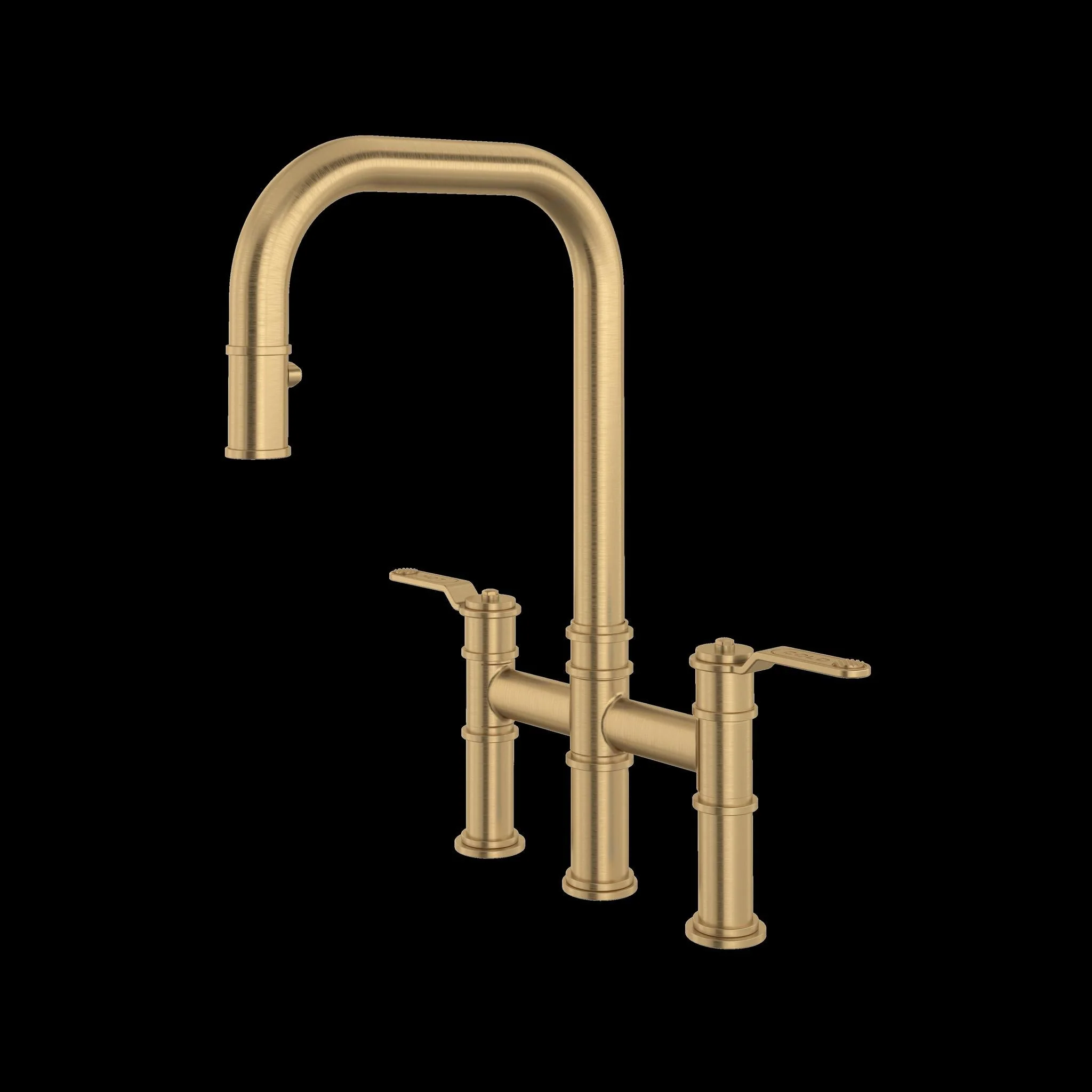 Perrin & Rowe U.4551 Armstrong Pull-Down Bridge Kitchen Faucet with U-Spout - Image 3