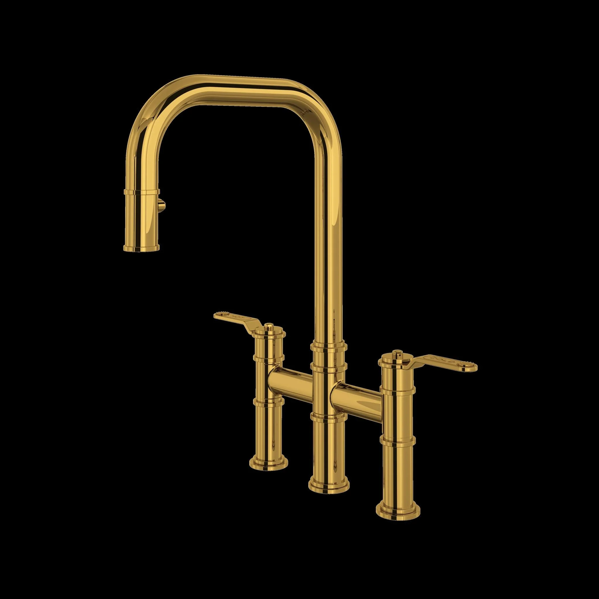 Perrin & Rowe U.4551 Armstrong Pull-Down Bridge Kitchen Faucet with U-Spout - Image 5