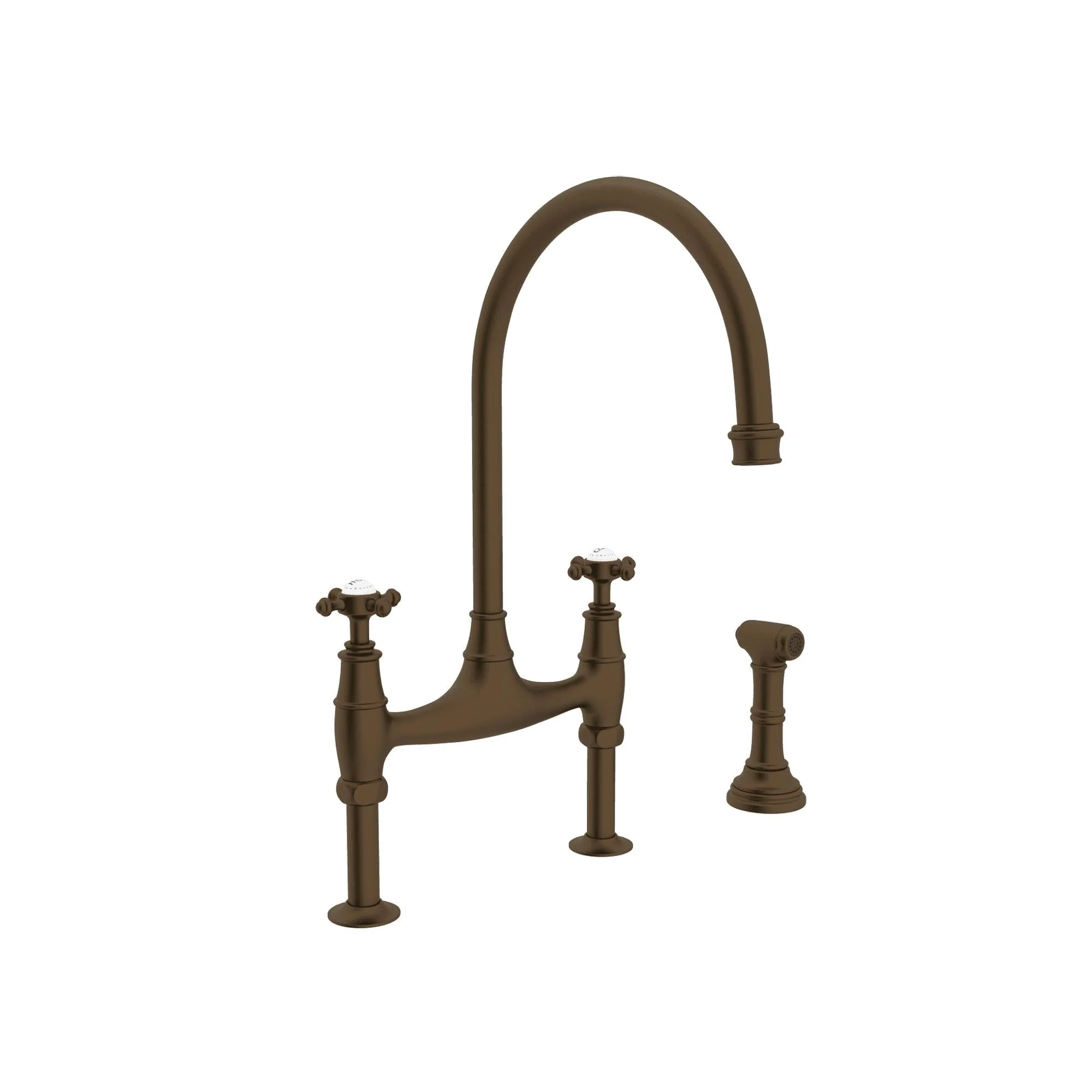 Perrin & Rowe U.4718 Georgian Era Bridge Kitchen Faucet With Side Spray - Image 2