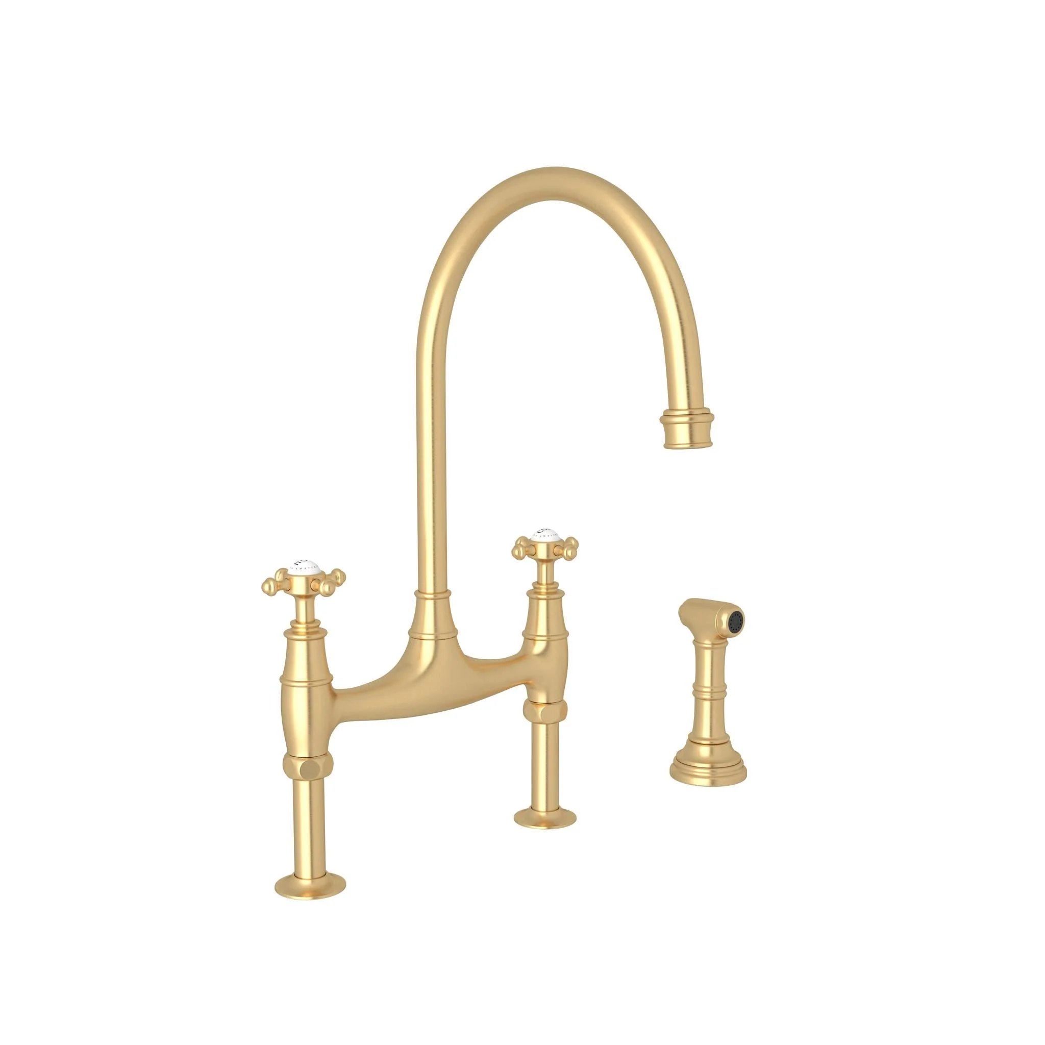 Perrin & Rowe U.4718 Georgian Era Bridge Kitchen Faucet With Side Spray - Image 5