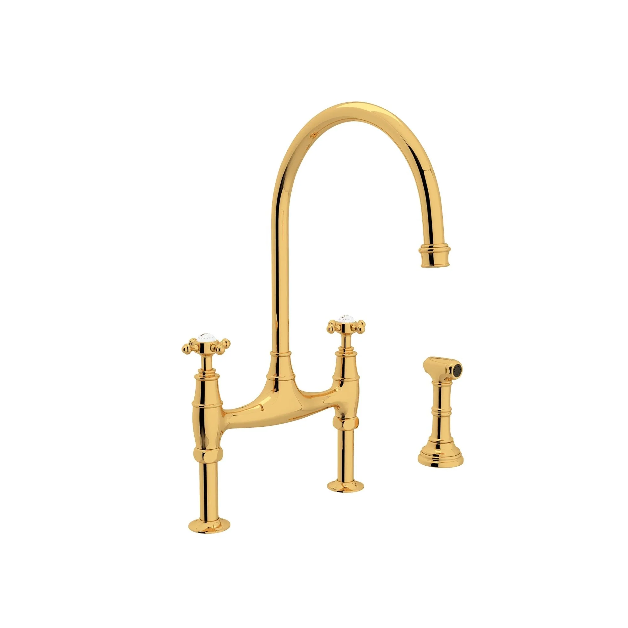 Perrin & Rowe U.4718 Georgian Era Bridge Kitchen Faucet With Side Spray - Image 7