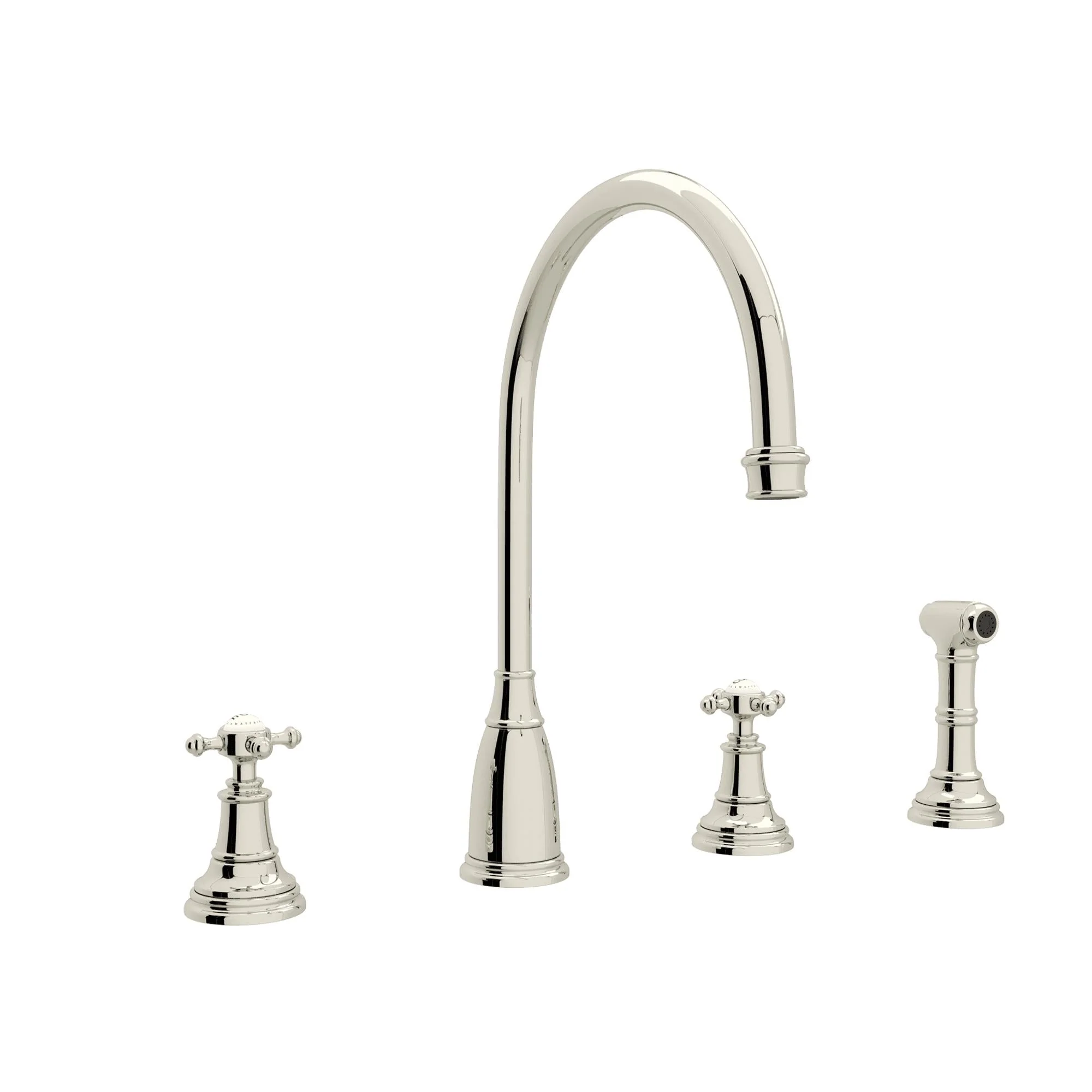 Perrin & Rowe U.4735 Georgian Era Two Handle Kitchen Faucet With Side Spray - Image 4