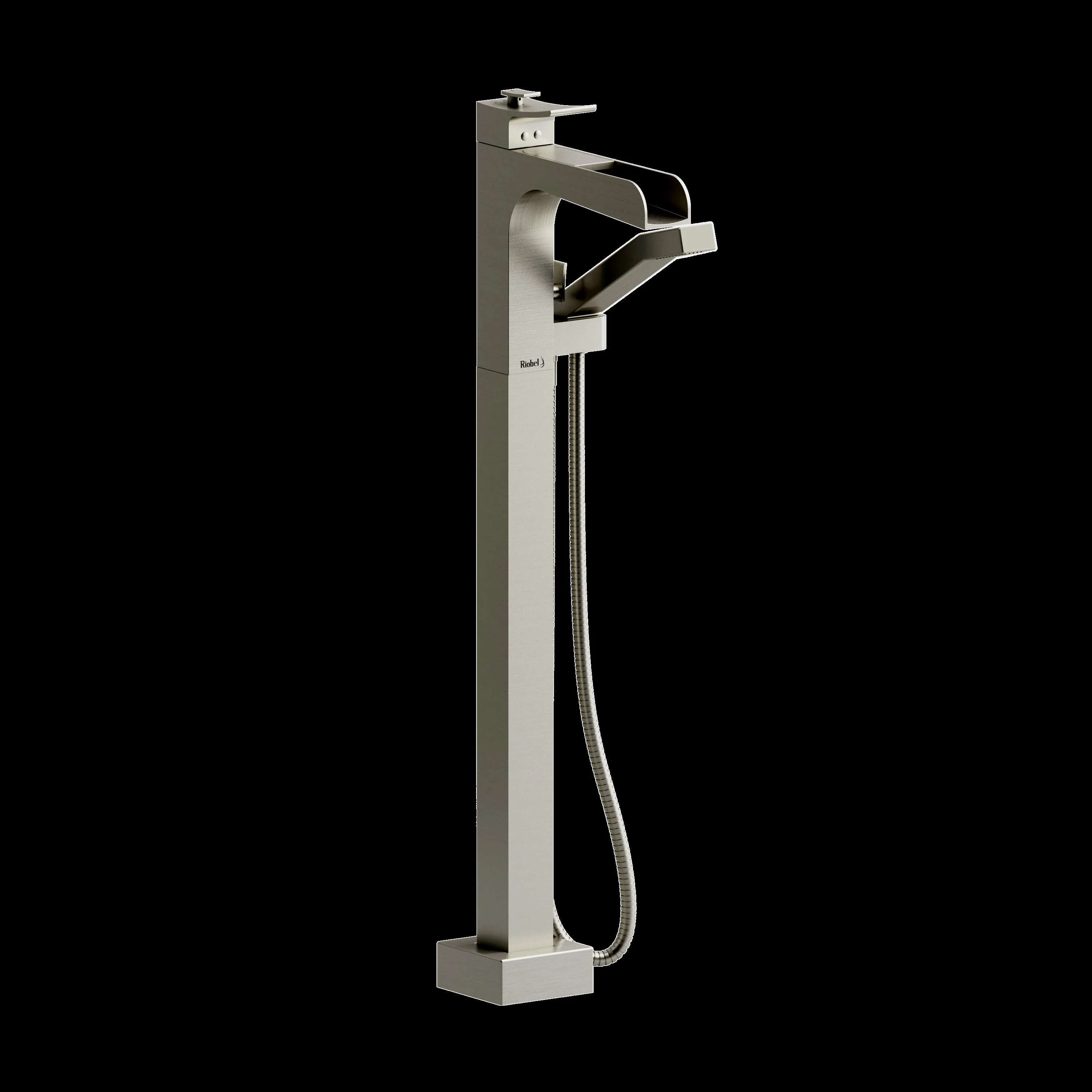 Riobel TZOOP37 Zendo Single Hole Floor Mount Tub Filler Trim with Trough