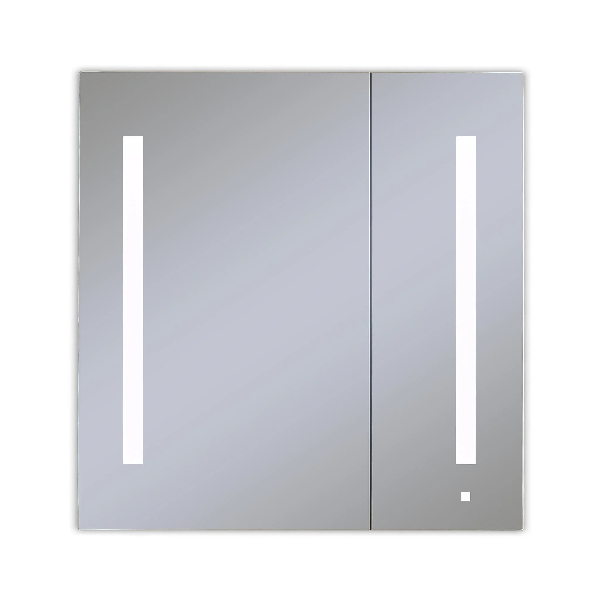 robern AC3030D4P2LA AiO Lighted Cabinet, 30" x 30" x 4", Two Door, LUM Lighting, 4000K Temperature (Cool Light), Dimmable, OM Audio, Electrical Outlet, USB Charging Ports, Left Hinge
