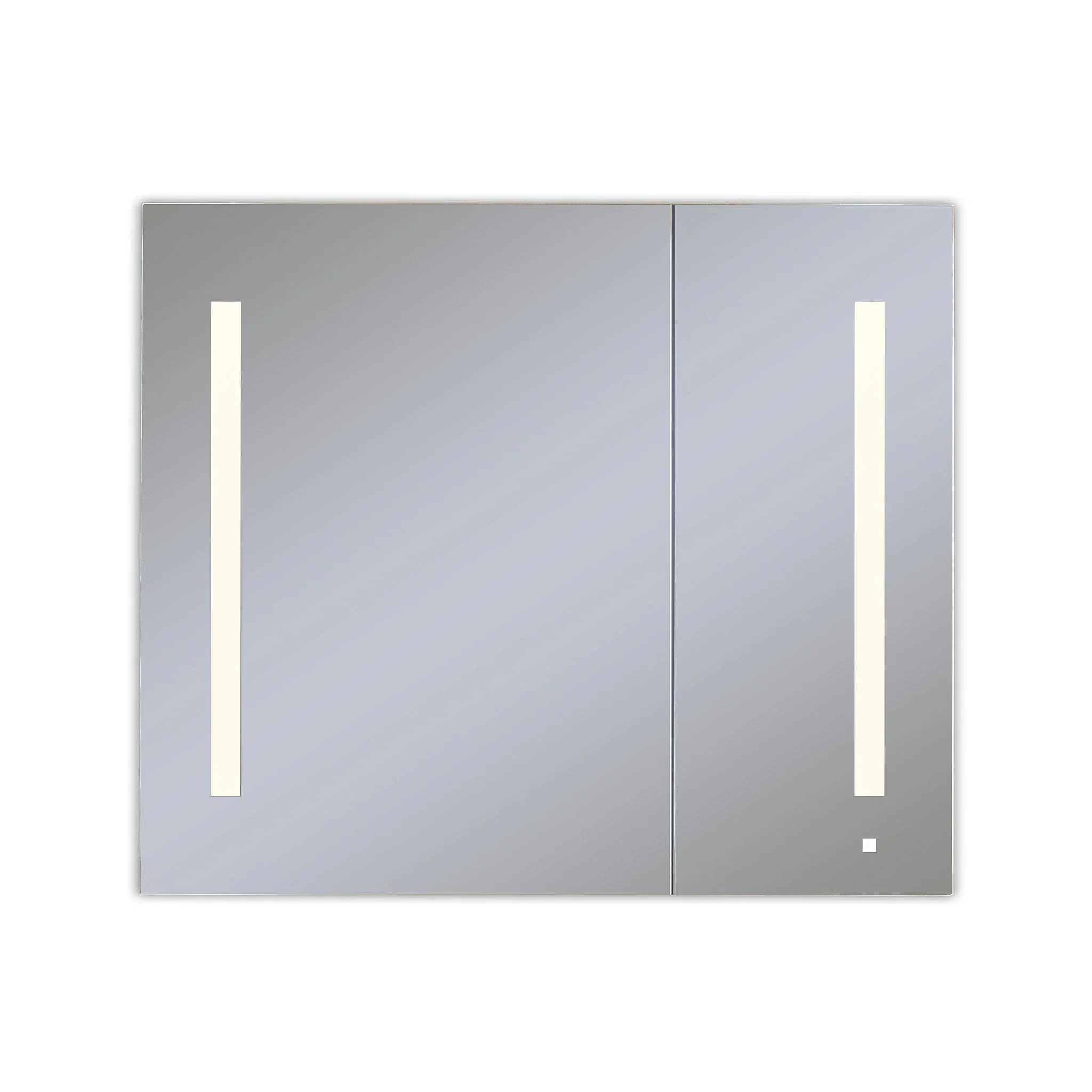 robern AC3630D4P2LAW AiO Lighted Cabinet, 36" x 30" x 4", Two Door, LUM Lighting, 2700K Temperature (Warm Light), Dimmable, OM Audio, Electrical Outlet, USB Charging Ports, Left Hinge