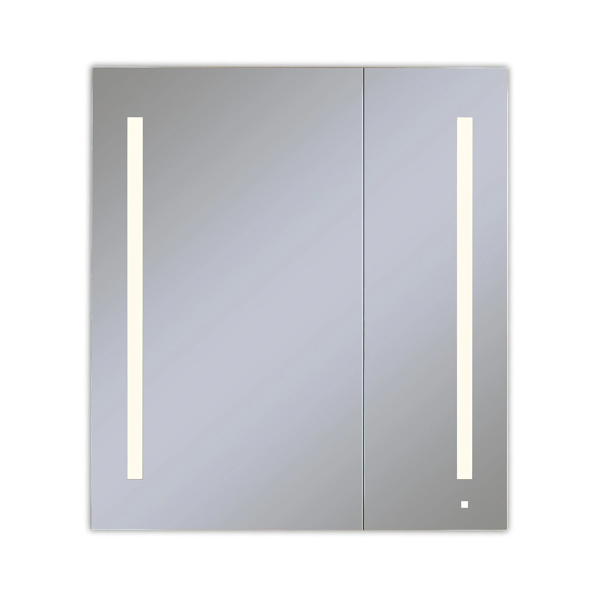 robern AC3640D4P2LAW AiO Lighted Cabinet, 36" x 40" x 4", Two Door, LUM Lighting, 2700K Temperature (Warm Light), Dimmable, OM Audio, Electrical Outlet, USB Charging Ports, Left Hinge