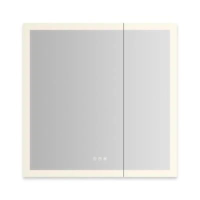 Robern AiO Reserve Cabinet, 30" x 30" x 4", Perimeter Lit, TUN Lighting, Warm White (2700K) to Cool White (5600K), Dimmable, Interior Lighting, Electrical Outlets, USB Charging Ports