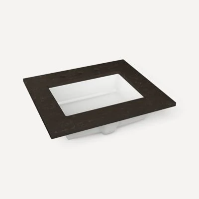 Robern Engineered Stone Top Quartz Stone Vanity Top, 24" x 1-1/8" x 23", Center Undercounter Sink, Three Hole, For Sendai and Chestnut Hill - Image 5
