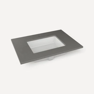 Robern Engineered Stone Top Quartz Stone Vanity Top, 31" x 3/4" x 22", Center Undercounter Sink, Single Hole - Image 2