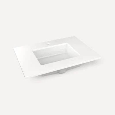Robern Engineered Stone Top Quartz Stone Vanity Top, 31" x 3/4" x 22", Center Undercounter Sink, Single Hole - Image 4