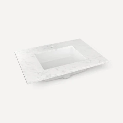Robern Engineered Stone Top Quartz Stone Vanity Top, 31" x 3/4" x 22", Center Undercounter Sink, Single Hole - Image 5