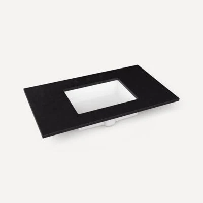 Robern Engineered Stone Top Quartz Stone Vanity Top, 37" x 3/4" x 22", Center Undercounter Sink, Three Hole - Image 2
