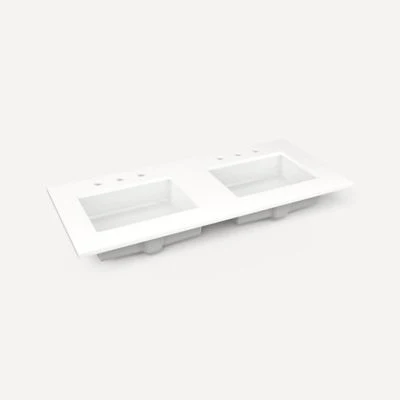 Robern Engineered Stone Top Quartz Stone Vanity Top, 49" x 3/4" x 22", Double Undercounter Sink, Three Hole - Image 5