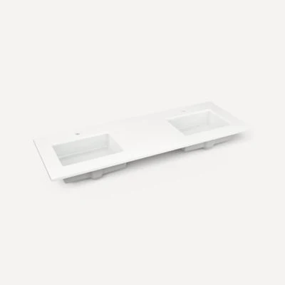 Robern Engineered Stone Top Quartz Stone Vanity Top, 61" x 3/4" x 22", Double Undercounter Sink, Single Hole - Image 4