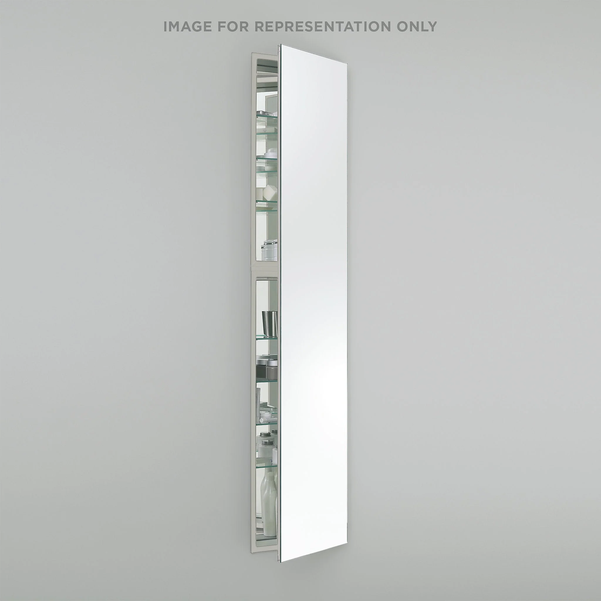 robern MC1670D6FBRE2 M Series Cabinet, 16" x 70" x 6", Full Length, Bevel Edge, Right Hinge, Electric
