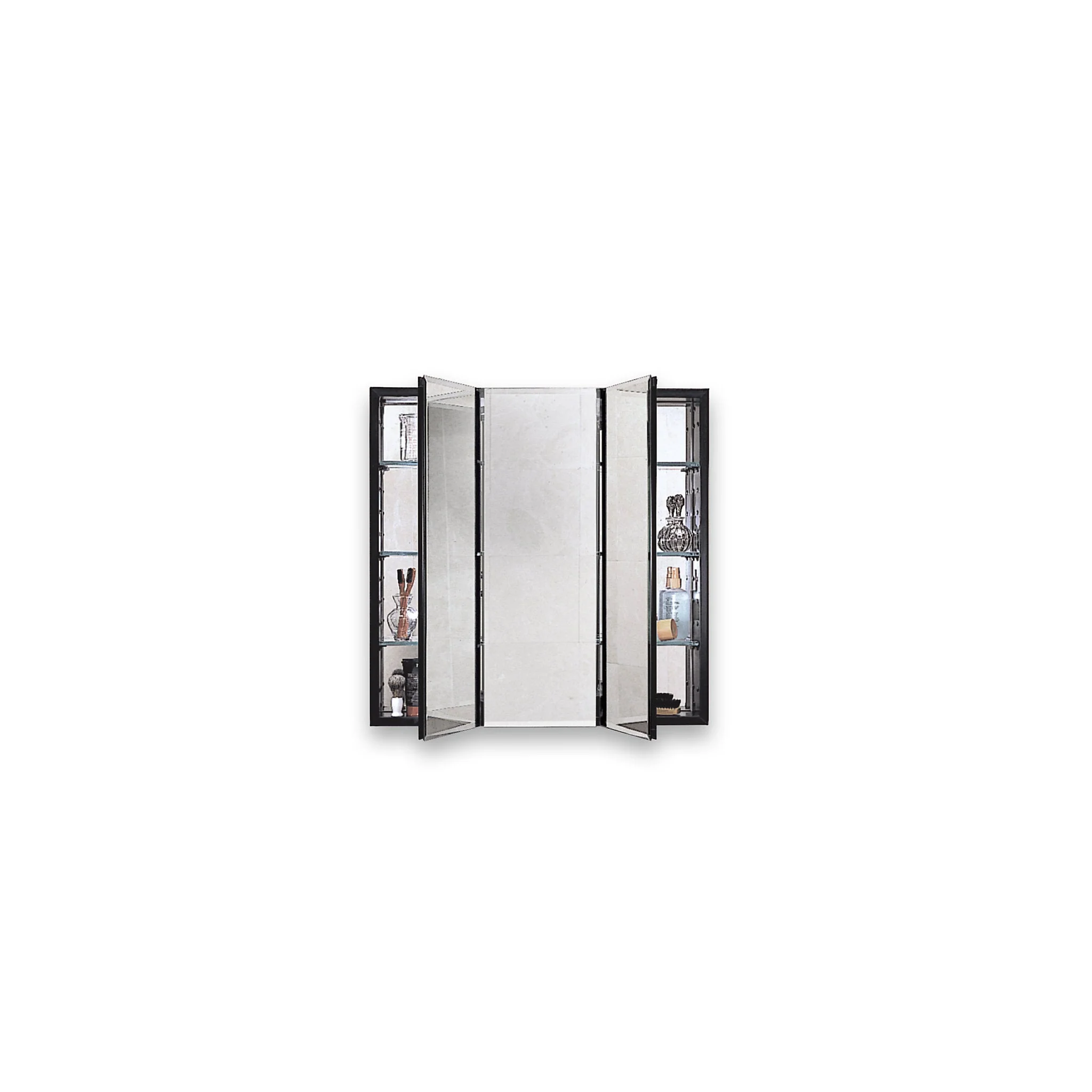 robern PLM3030WE PL Series Cabinet, 30" x 30" x 4", Three Door, Bevel Edge, White Interior, Electric