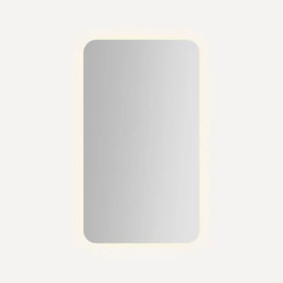 Robern Presence Rounded Corner Cabinet, 20" x 34" x 4", Inside Perimeter Lit, TUN Lighting, Warm White (2700K) to Cool White (5600K), Dimmable, Interior Lighting, Electrical Outlets, USB Charging Ports
