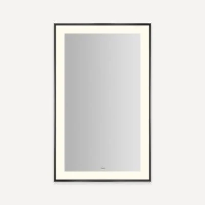 Robern Sculpt Lighted Mirror, 25” x 41” x 2-1/4", Slim Museum Frame, Perimeter Light Pattern, Warm White (3000K), Dimmable, Defogger - Image 3