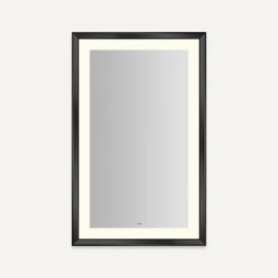 Robern Sculpt Lighted Mirror, 27” x 43” x 2-5/16”, Chamfer Museum Frame, Perimeter Light Pattern, Warm White (3000K), Dimmable, Defogger, Title 24 Compliant - Image 5
