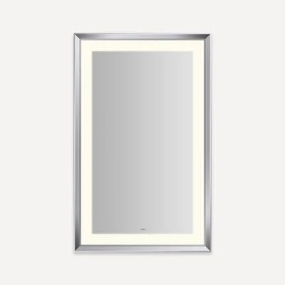 Robern Sculpt Lighted Mirror, 27” x 43” x 2-5/16”, Chamfer Museum Frame, Perimeter Light Pattern, Warm White (3000K), Dimmable, Defogger, Title 24 Compliant - Image 7