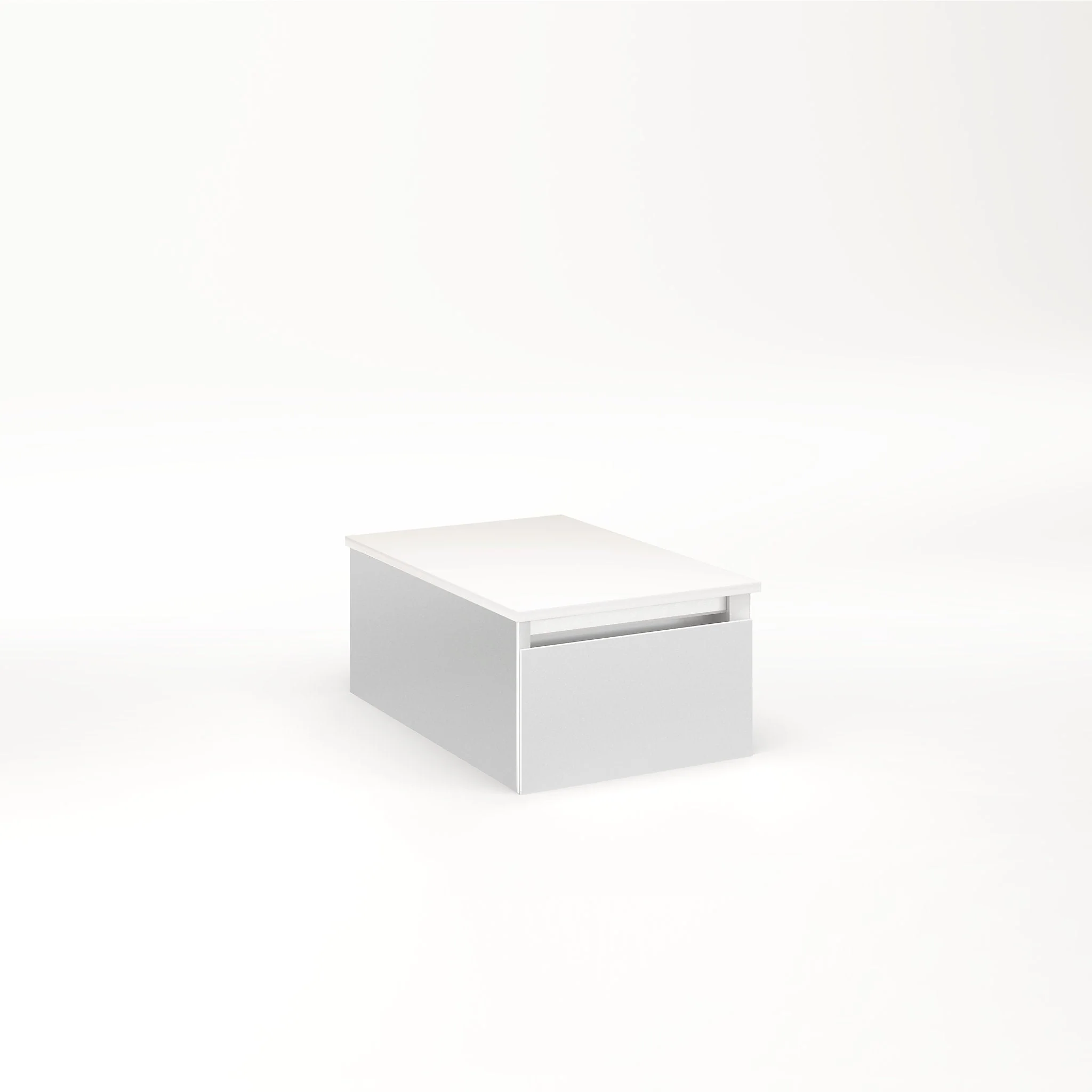 robern VM12H1D18F19S Cartesian Vanity, 12" x 7-1/2" x 18", Satin White, Full Drawer, Selectable Night Light, 2700K/4000K Temperature (Warm/Cool Light)