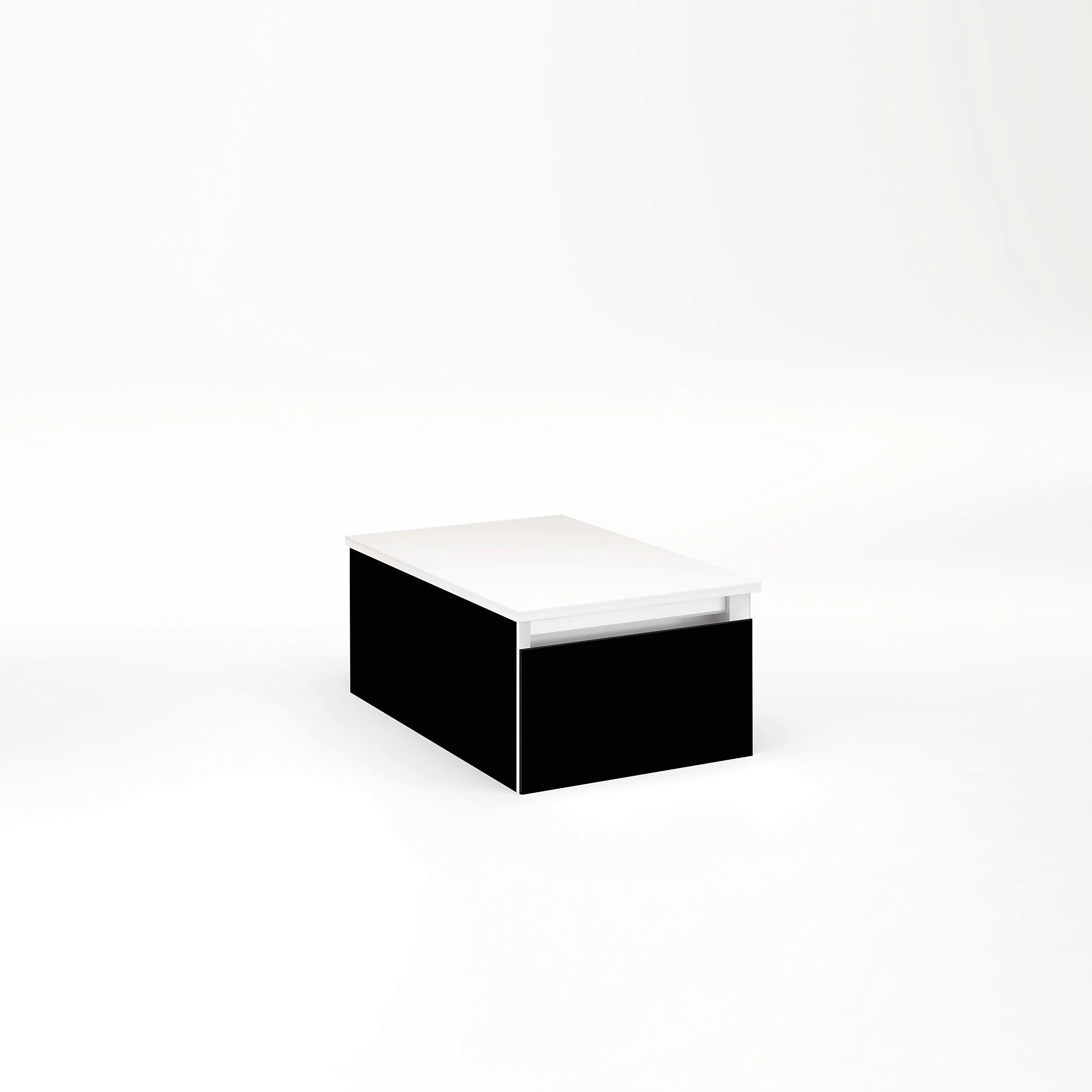 robern VM12H1D18F20N Cartesian Vanity, 12" x 7-1/2" x 18", Black, Full Drawer, No Night Light