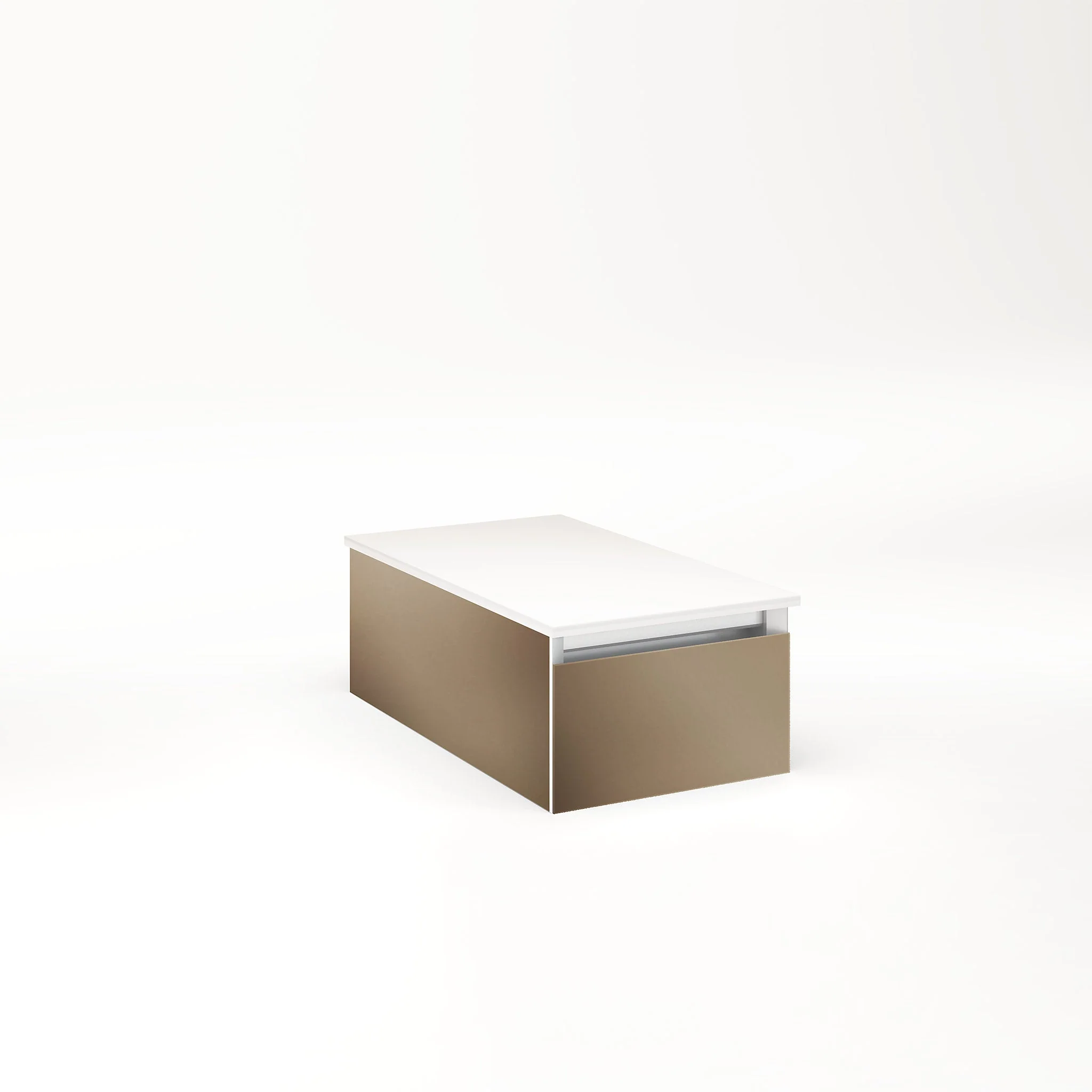 robern VM12H1D21F12L Cartesian Vanity, 12" x 7-1/2" x 21", Satin Bronze, Full Drawer, Night Light, 5000K Temperature (Cool Light)