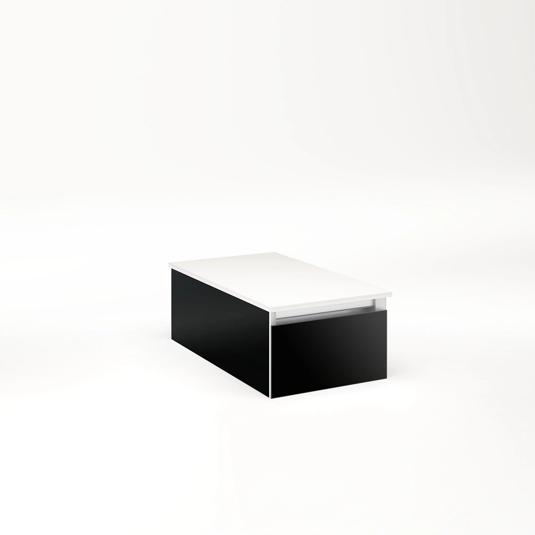 robern VM12H1D21F20S Cartesian Vanity, 12" x 7-1/2" x 21", Black, Full Drawer, Selectable Night Light, 2700K/4000K Temperature (Warm/Cool Light)