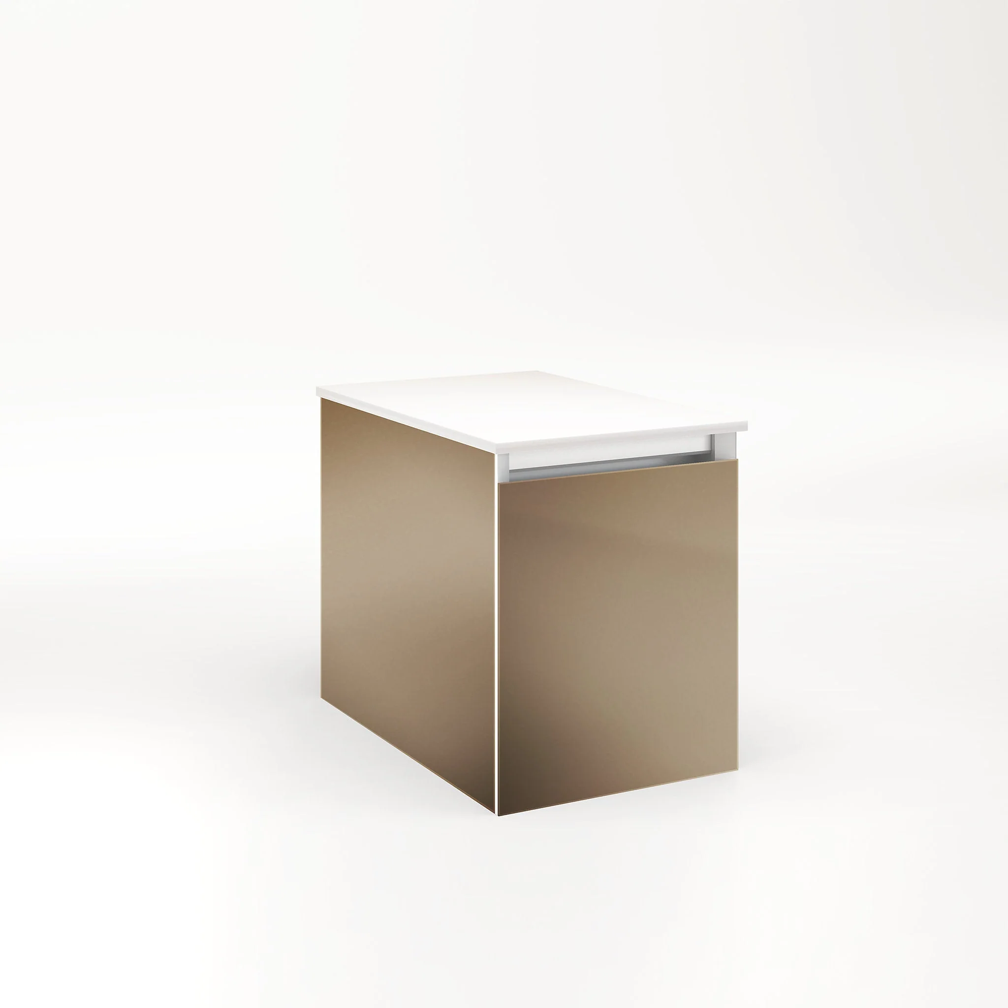 robern VM12H2D18F12S Cartesian Vanity, 12" x 15" x 18", Satin Bronze, Full Drawer, Selectable Night Light, 2700K/4000K Temperature (Warm/Cool Light)