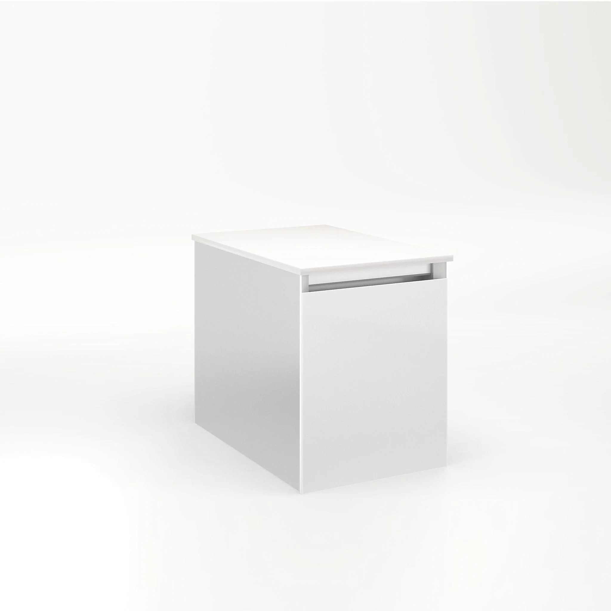 robern VM12H2D18F19L Cartesian Vanity, 12" x 15" x 18", Satin White, Full Drawer, Night Light, 5000K Temperature (Cool Light)