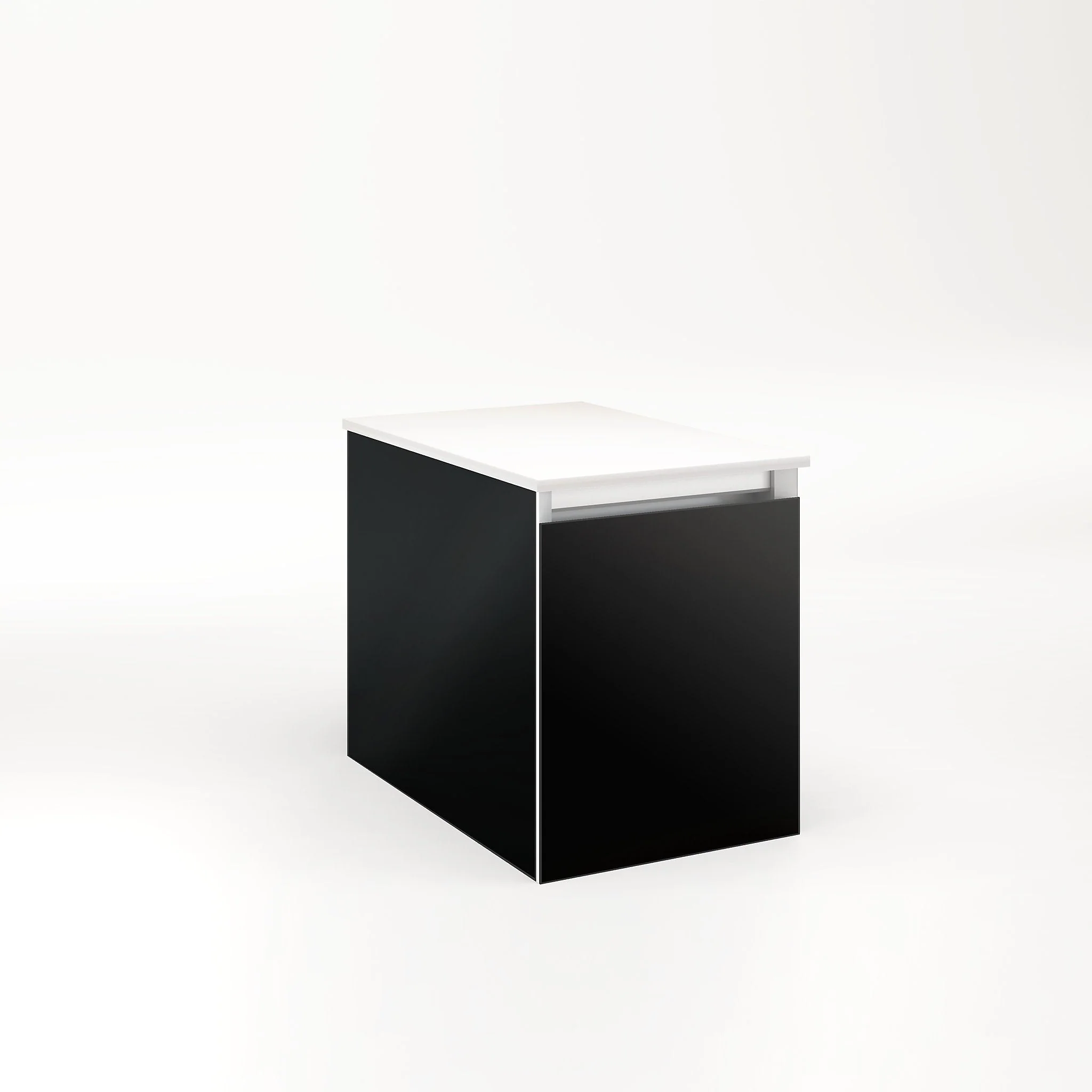 robern VM12H2D18F20S Cartesian Vanity, 12" x 15" x 18", Black, Full Drawer, Selectable Night Light, 2700K/4000K Temperature (Warm/Cool Light)