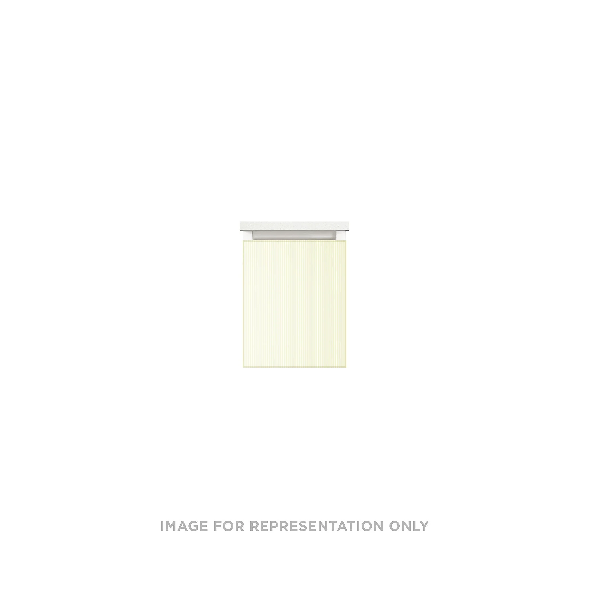 robern VM12H2D18F60N Cartesian Vanity, 12" x 15" x 18", Reeded White, Full Drawer, No Night Light