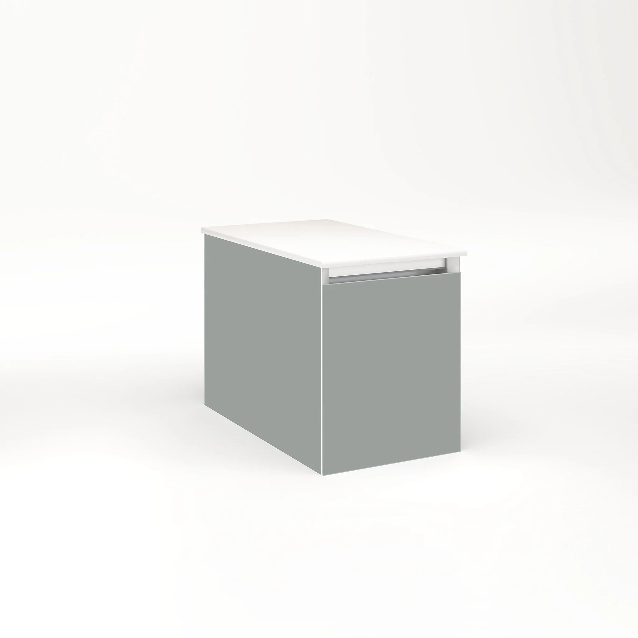 robern VM12H2D21F27L Cartesian Vanity, 12" x 15" x 21", Matte Gray, Full Drawer, Night Light, 5000K Temperature (Cool Light)