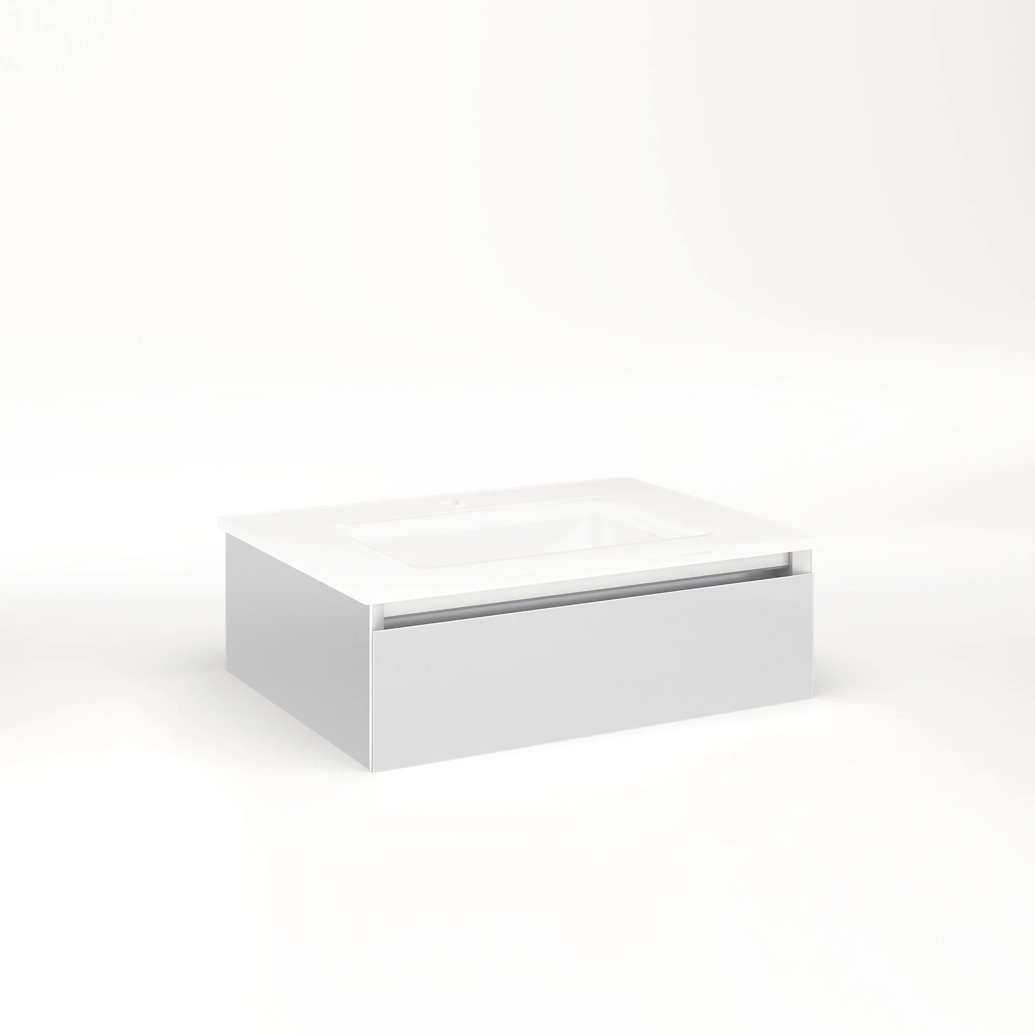 robern VM24H1D18F19L Cartesian Vanity, 24" x 7-1/2" x 18", Satin White, Full Drawer, Night Light, 5000K Temperature (Cool Light)