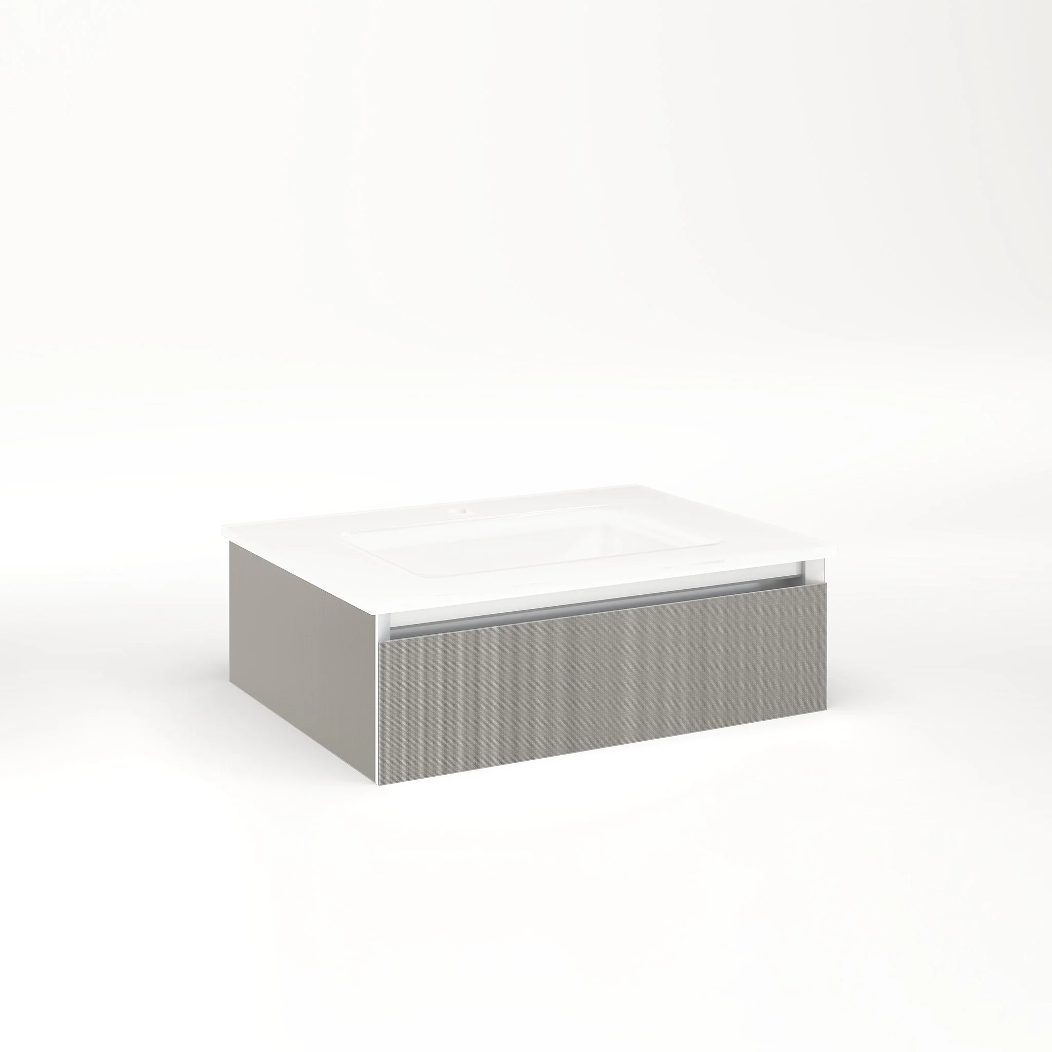 robern VM24H1D18F25N Cartesian Vanity, 24" x 7-1/2" x 18", Silver Screen, Full Drawer, No Night Light