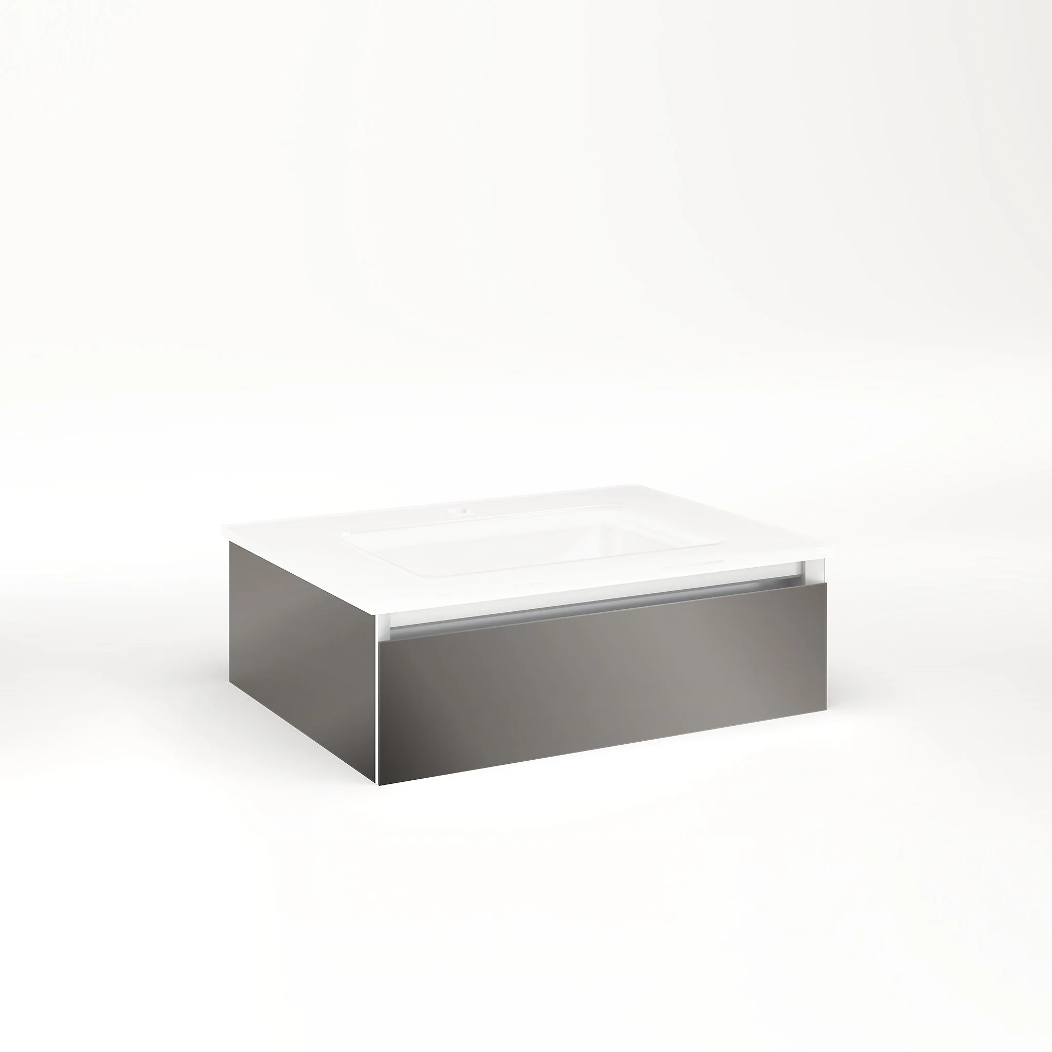 robern VM24H1D18P11S Cartesian Vanity, 24" x 7-1/2" x 18", Tinted Gray Mirror, Plumbing Drawer, Selectable Night Light, 2700K/4000K Temperature (Warm/Cool Light)