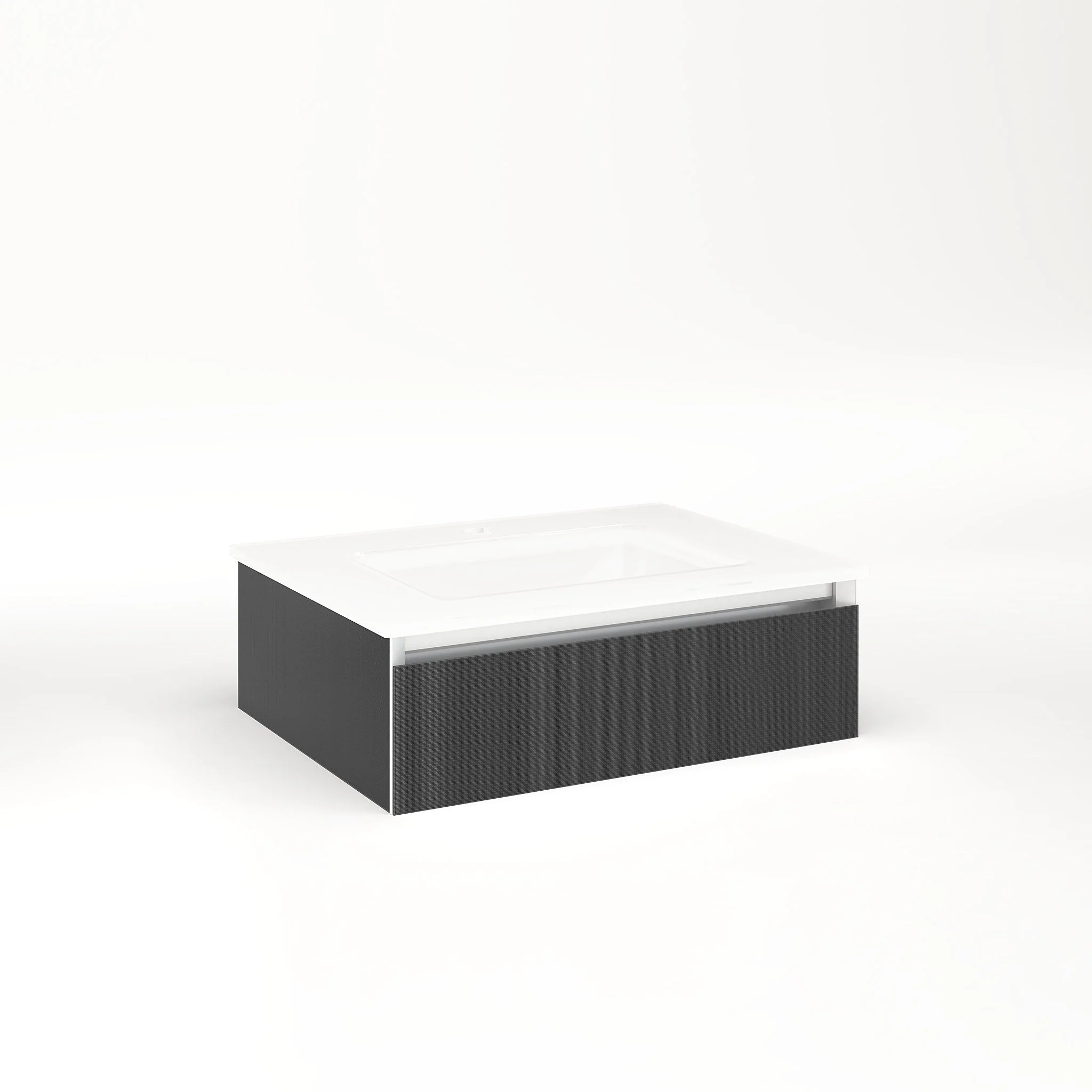 robern VM24H1D18T24L Cartesian Vanity, 24" x 7-1/2" x 18", Smoke Screen, Tip Out Drawer, Night Light, 5000K Temperature (Cool Light)