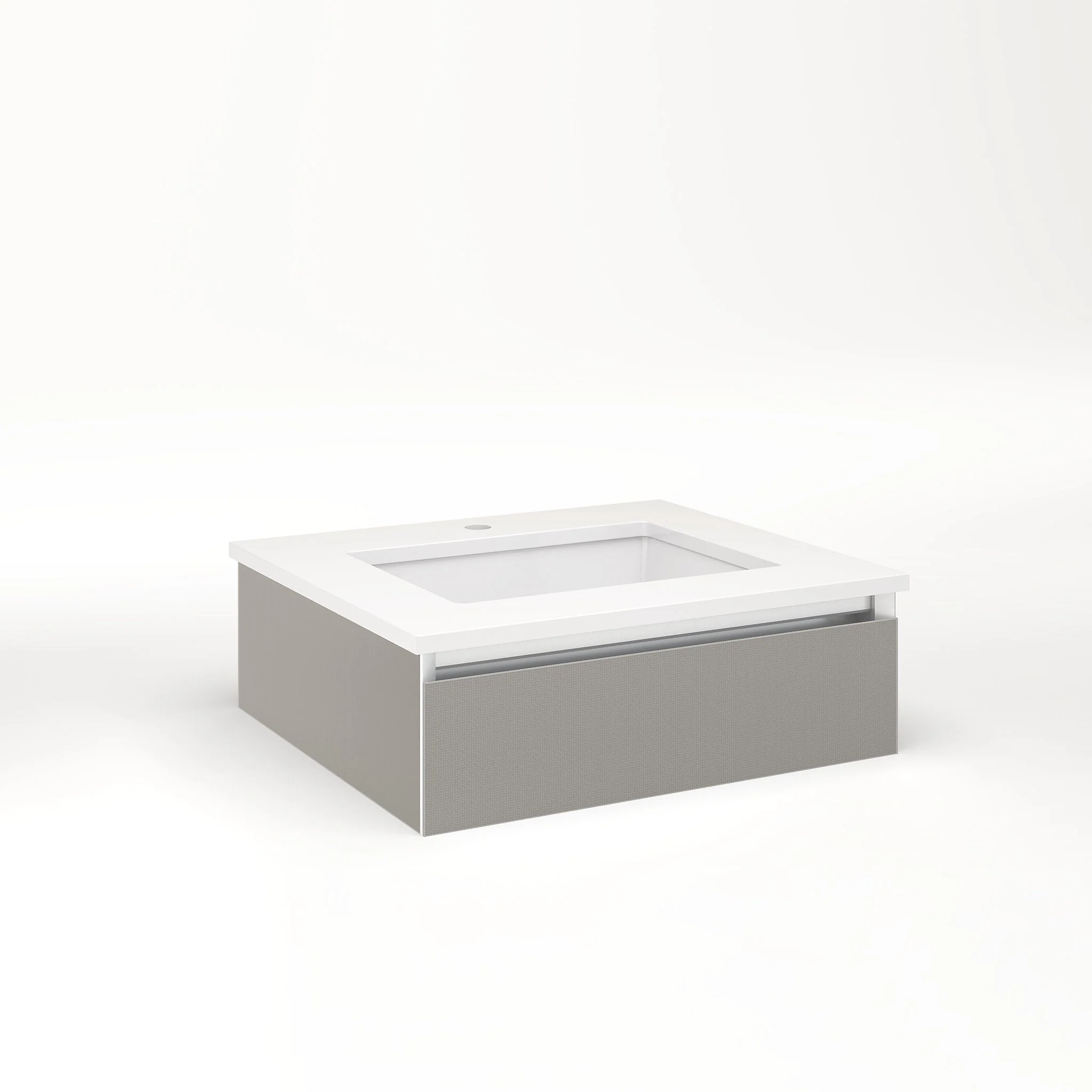 robern VM24H1D21P25N Cartesian Vanity, 24" x 7-1/2" x 21", Silver Screen, Plumbing Drawer, No Night Light