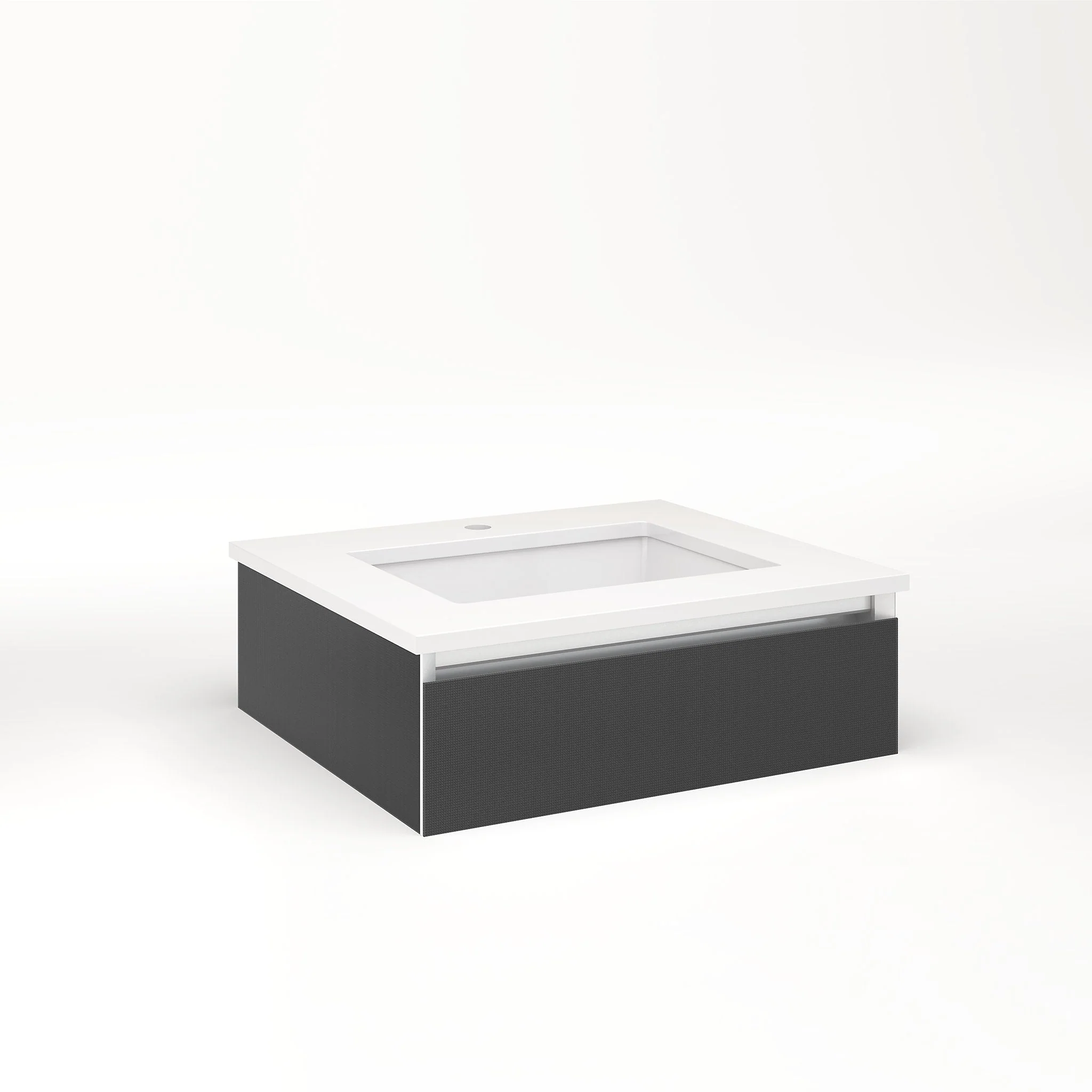 robern VM24H1D21T24N Cartesian Vanity, 24" x 7-1/2" x 21", Smoke Screen, Tip Out Drawer, No Night Light